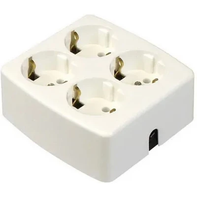 Afbeelding van Vb 61295 Tafelcontactdoos 4 Voudig + Ra Zonder Snoer Schroefbaar Wit