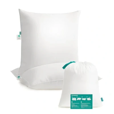 Afbeelding van SONGMICS Hoofdkussen, 2 stuks, 60 x cm, vulling 800 g, zachte overtrek van geborsteld polyesterweefsel, kussen, machinewasbaar op graden, met opbergtas, wolkenwit TBP007W02