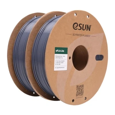 Afbeelding van eSUN PLA filament 1,75 mm, voor 3D printers, PLA, nauwkeurigheid +/ 0,03 1 kg per spoel, 2 spoelen grijs en