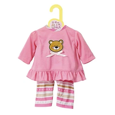 Afbeelding van Zapf Creation Dolly Moda 870075 poppenpyjama met beermotief voor poppen van 39 tot 46 cm