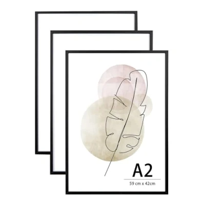 Afbeelding van A2 fotolijst 42 x 59,4 cm, zwart, 3 stuks