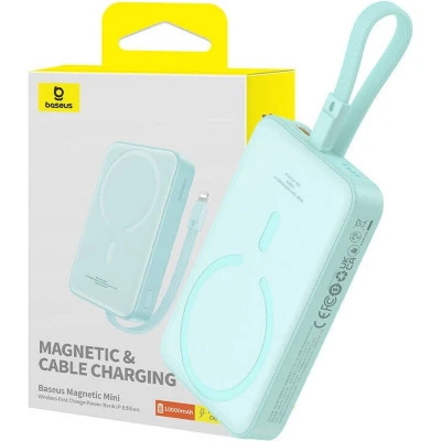 Afbeelding van Baseus Magnetic Mini 10000mAh 20W MagSafe (miętowy)