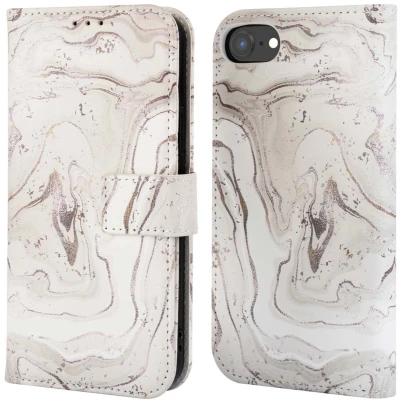 Afbeelding van imoshion Hoesje Geschikt voor iPhone 16e Design Bookcase smartphone Sandy Marble