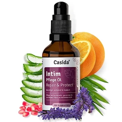 Afbeelding van Casida® Verzorgende olie voor de intieme zone verzorging vaginale droogheid, incontinentie, infectie, candida bestaande uit 100% zuivere natuurlijke oliën kwaliteit van