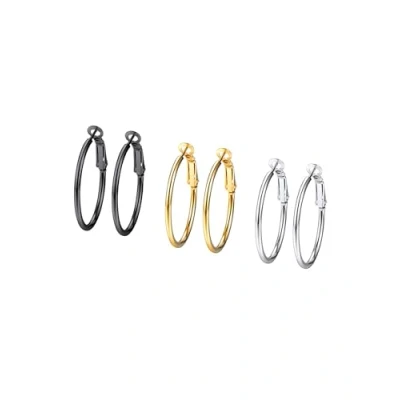 Afbeelding van PROSTEEL Creoolse oorbellen voor dames,30/40/50/70/100 mm, grote ringen van roestvrij staal/verguld, hoepel