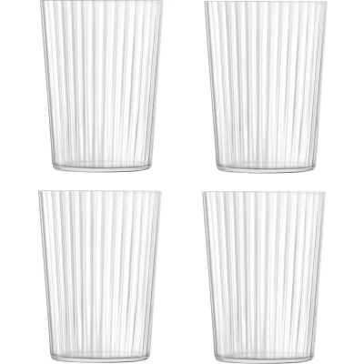 Afbeelding van L.S.A. Gio Line Tumbler Glas 560 ml Set van 4 Stuks Transparent / Glass