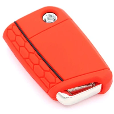 Afbeelding van VB Siliconen beschermhoes voor autosleutel met 3 knoppen (rood)