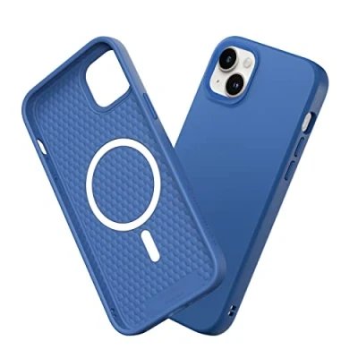 Afbeelding van RHINOSHIELD Hoesje compatibel met [iPhone 14 Plus] SolidSuit Magsafe dunne hoes schokabsorberende technologie en premium matte afwerking kobaltblauw