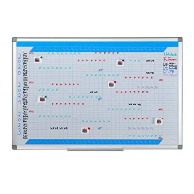 Afbeelding van Relaxdays whiteboard planner magneetbord planbord memobord magnetisch 60 x 90 cm jaarplanner