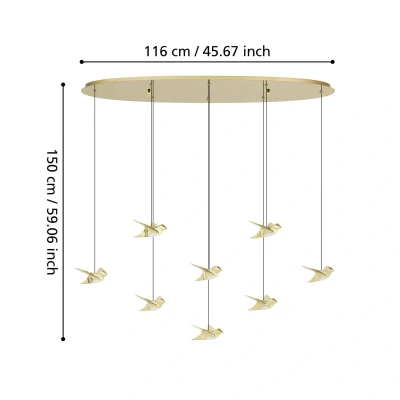 Afbeelding van Eglo Paratebueno 2 Hanglamp Messing 390397