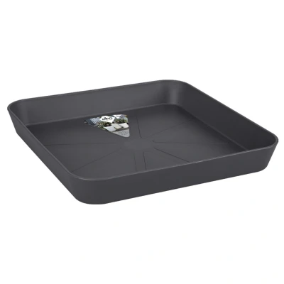 Afbeelding van Elho Loft Urban Schotel Vierkant Grijs Plantenschotel 22x22x3 cm