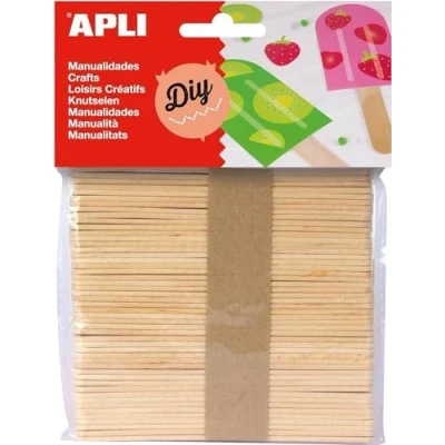 Image de APLI Kids 13063 Sachet de 50 Bâtonnets en bois naturel pour loisirs créatifs et artisanat