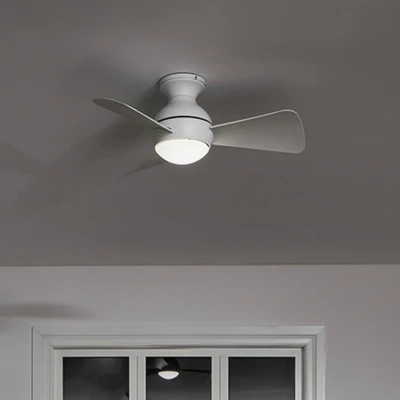 Afbeelding van LED plafondventilator Sola, IP23 mat wit