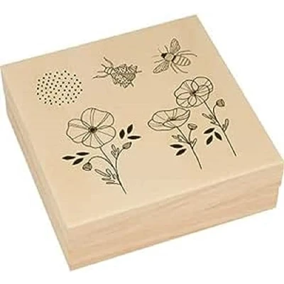 Afbeelding van Stempel koffer Klaprozen hout Artemio