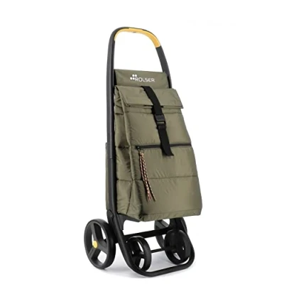 Afbeelding van Rolser Boodschappentrolley Clec Thermo Polar 8 Plus Lemon 4 Big Wheels Kaki
