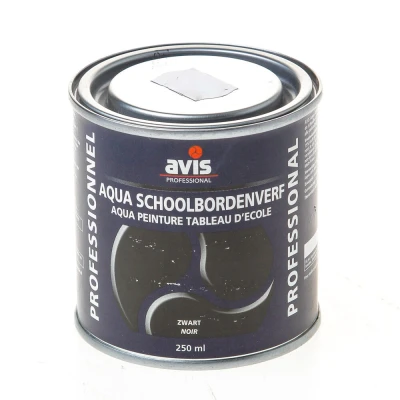 Afbeelding van Avis Aqua Schoolbordenverf Zwart 0,25 liter Matte verf voor hout binnen (waterbasis)