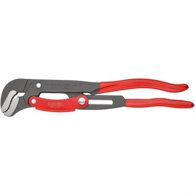Image de KNIPEX 83 61 015 clé à pipe en forme de S réglage rapide plastifiée grise poudrée 420 mm