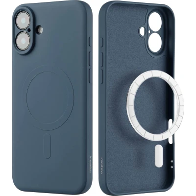 Afbeelding van imoshion Hoesje Geschikt voor iPhone 16 Siliconen Color Backcover MagSafe Donkerblauw