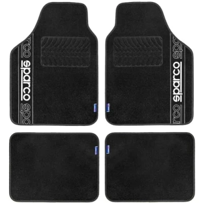 Afbeelding van Vloermattenset voor auto Sparco F510 Tapijt Universeel Zwart 4 Onderdelen