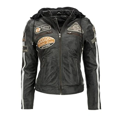 Afbeelding van Urban Leather 58 Motorjas met beschermers, dames, breaker, M/38