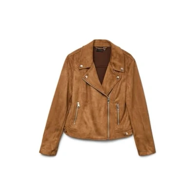 Image de VERO MODA Vmjose Noos Veste courte en daim synthétique pour femme, cognac, M