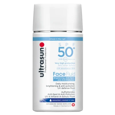Afbeelding van Ultrasun FACE Fluid Brightening &amp; Antipollution SPF50+ Zonnebrandcrème, Maat: 40 ml,