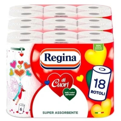 Afbeelding van Regina 18 rollen met 2 lagen, 50 vellen per rol, hoog absorptievermogen, dik en duurzaam, 100% FSC® gecertificeerd papier