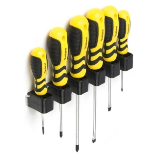 Afbeelding van Schroevendraaierset Toolland 6 delig (Kruiskop, Plat, Houder)