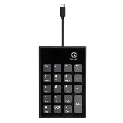 Afbeelding van Port Designs 900801 numeriek toetsenbord Laptop USB Zwart, Grijs