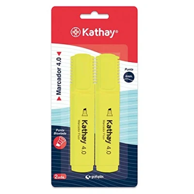 Afbeelding van Kathay 86211960 markeerstiften, geel, afgeschuinde punt 4 mm, 2 stuks