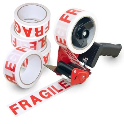 Afbeelding van Rapesco 1682 Germ Savvy antibacterieel, plakbandafroller 960, met 5 rollen &quot;Fragile&quot; en een cuttermes