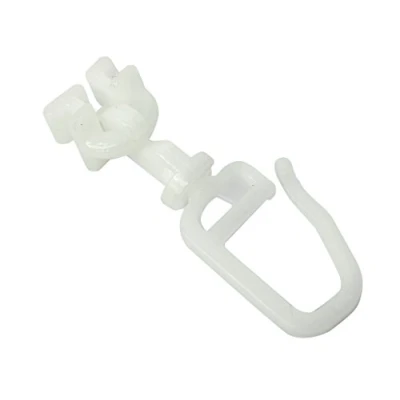 Afbeelding van Gardinia Rotatierail voor 6 mm rail, opvouwbare haak, 20 stuks, kunststof, wit