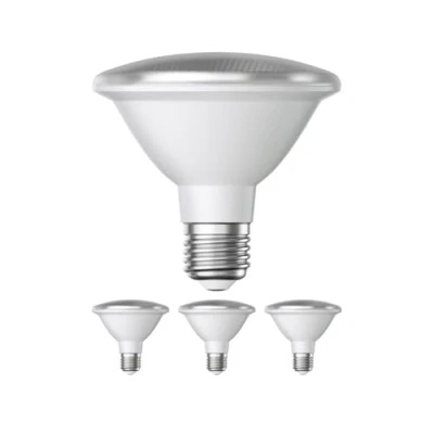 Afbeelding van ledscom.de 4 stuks E27 ledlampen, PAR30 korte hals, wit (4200 K), 13 W, 1025 lm, 43, spiegelreflector (zilver)