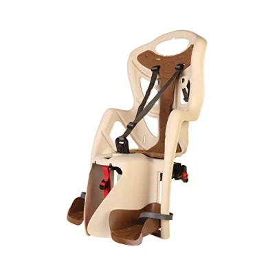 Afbeelding van b bellelli ELLELLI PEPE Fietsstoeltje, voor kinderen tot 22 kg, van 3 8 jaar, bevestiging aan bagagedrager, beige en bruin