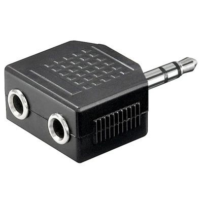 Afbeelding van Goobay AUX hoofdtelefoonadapter, 3,5 mm jackplug 1 naar 2 1x (3 pins, stereo) &gt; 2x