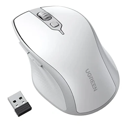 Afbeelding van Ugreen MU101 ergonomische draadloze muis Bluetooth / 2,4 GHz wit