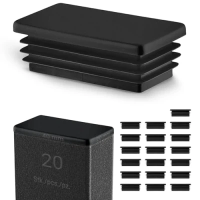 Afbeelding van Stop voor rechthoekige buis, dop 40 x 20 mm, zwart, stuks, kunststof, eindkappen, 4 2 cm EMFA®