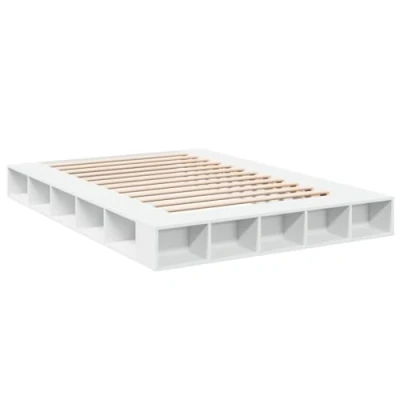 Image de vidaXL Cadre de lit blanc 150x200 cm bois d&#039;ingénierie