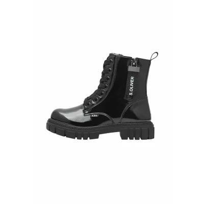 Afbeelding van s.Oliver Veterboots, Dames, Maat: 33, Black patent Schoenen