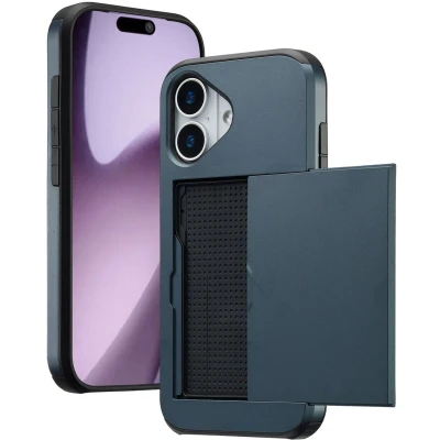 Afbeelding van imoshion Backcover met pasjeshouder voor de Apple iPhone 17 Dark Blue