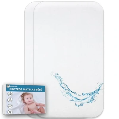 Afbeelding van Lovely Hippo matrasbeschermer Cododo 100% waterdicht, Öko Tex absorberende en ademende voor baby&#039;s zonder behandeling waterdicht (55 x 90 cm (2 stuks)