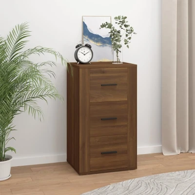 Afbeelding van Dressoir 40x33x70 cm bewerkt hout bruin eikenkleur