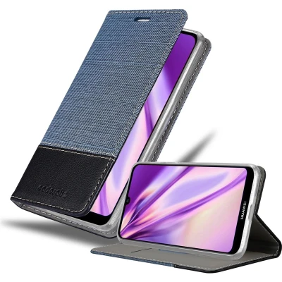 Afbeelding van Cadorabo Hoesje geschikt voor Huawei Y6S in DONKERBLAUW ZWART Beschermhoes met magnetische sluiting, standfunctie en kaartvakje Book Case Cover Etui