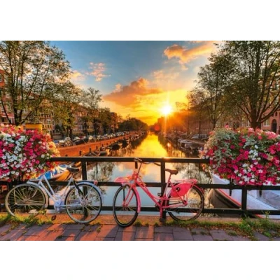 Afbeelding van Ravensburger puzzel Fietsen in Amsterdam Legpuzzel 1000 stukjes