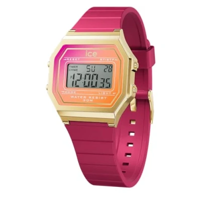Afbeelding van Ice Watch Digit Retro Fuchsia Sunkissed 022719 Horloge Siliconen Roze Ø 33 mm