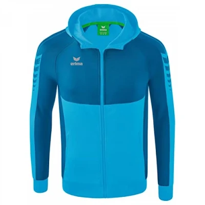 Afbeelding van ERIMA Six Wings Trainingsjack Met Capuchon Kind Curacao Mykonos Maat 140