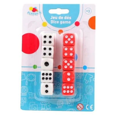 Afbeelding van FLYPOP&#039;S Dobbelstenen Vanaf spel 140468LIN Rood en Wit Kunststof 2 tot 6 spelers Bordspellen Yam&#039;s Geluk 1,4 cm x 5 Jaar