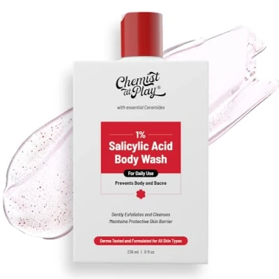 Afbeelding van Chemist at Play 1% Salicylzuur Body Wash Helpt Back &amp; Acne Smoothens Bumpy Textuur voor Sweaty Oily Normale en Droge Huid Paraben SLS Free Geschikt mannen vrouwen 236 ml