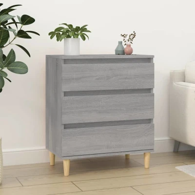Afbeelding van Dressoir 60x30x75 cm bewerkt hout grijs sonoma eikenkleurig