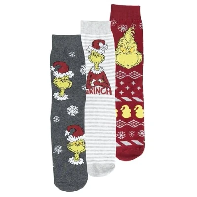 Afbeelding van The Grinch sokken voor dames en heren, uniseks, Rood/Grijs (3 stuks) (DE/NL/SE/PL, digitaal, 40, 45, normaal, rood/grijs),
